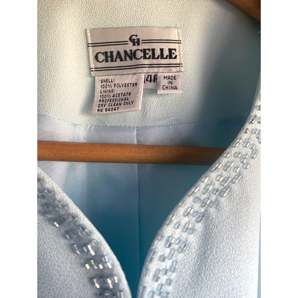 Chantelle Suit 3 Piece Suit 14P Powder Blue with Embellishment NWT - Picture 11 of 13